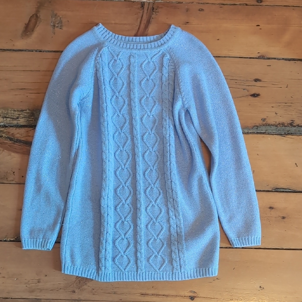 Light Blue Cable Knit Sweater